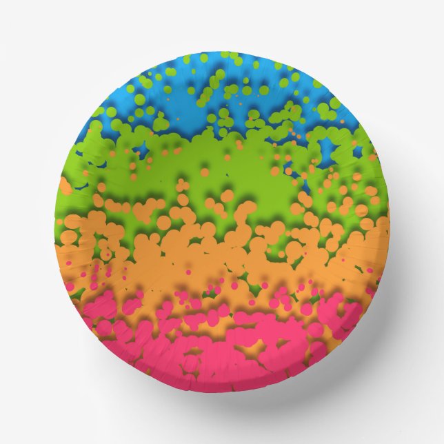 Groovy Retro Bubbly Trippy Funky Panromantic Pride Paper Plate (Front)