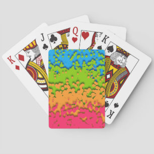 Groovy Retro Bubbly Trippy Funky Panromantic Pride Playing Cards