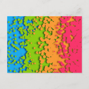 Groovy Retro Bubbly Trippy Funky Panromantic Pride Postcard