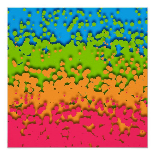 Groovy Retro Bubbly Trippy Funky Panromantic Pride Poster (Front)