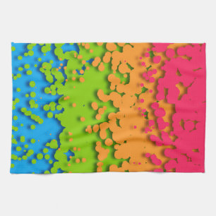 Groovy Retro Bubbly Trippy Funky Panromantic Pride Tea Towel