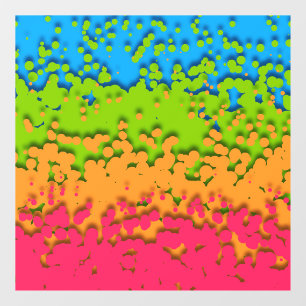 Groovy Retro Bubbly Trippy Funky Panromantic Pride Window Cling