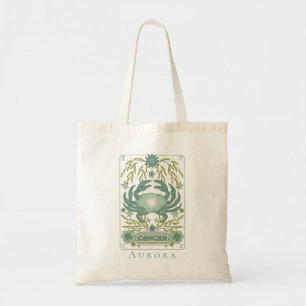 Groovy Retro Cancer Horoscope Astrology Green Tote Bag