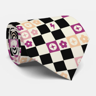 Groovy Retro Chequerboard, Y2K 90s Tie