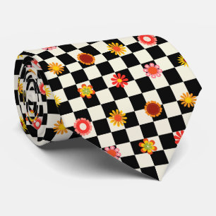 Groovy Retro Chequerboard, Y2K 90s Tie