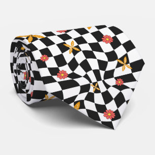 Groovy Retro Chequerboard, Y2K 90s Tie
