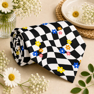 Groovy Retro Chequerboard, Y2K 90s Tie