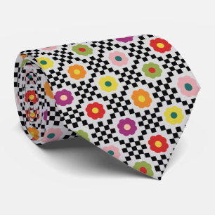 Groovy Retro Chequerboard, Y2K 90s Tie