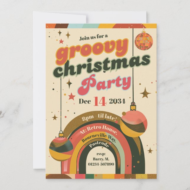 Groovy Retro Christmas Cards – 70s Inspired (Front)