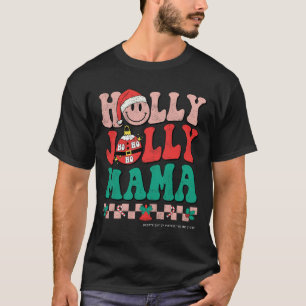 Groovy Retro Christmas Hippie Have A Holly Xmas Jo T-Shirt