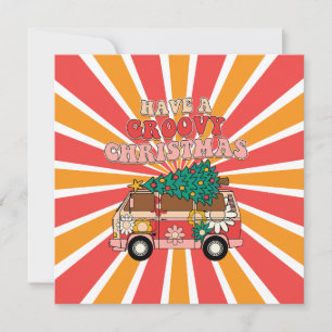 Groovy retro Christmas  Holiday Card