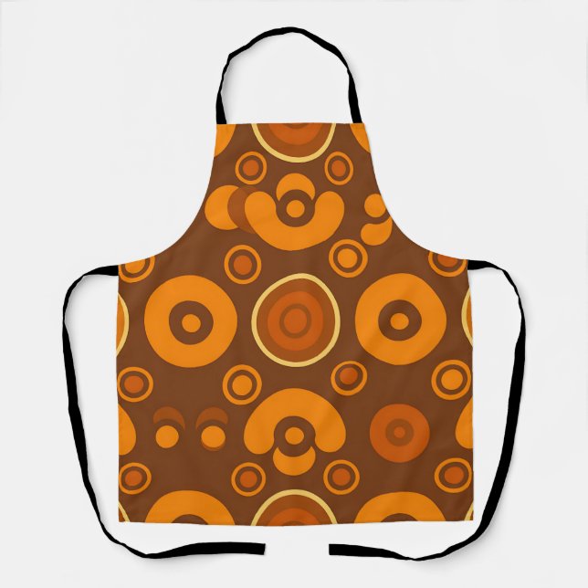 Groovy Retro Circles Abstract Pattern 1970s  Apron (Front)