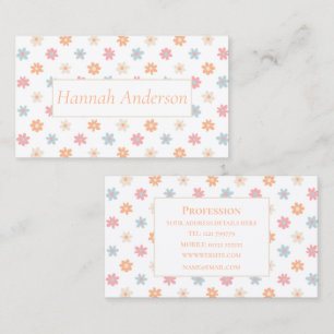 Groovy Retro Daisy Flowers Boho Floral  Business Card