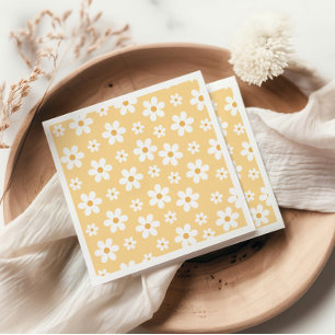 Groovy Retro Daisy yellow Napkin