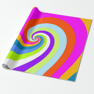 GROOVY RETRO DESIGN LOVELY VINTAGE RAINBOW VIBES   WRAPPING PAPER