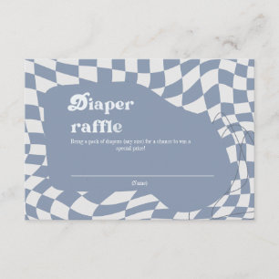 Groovy Retro Diaper Raffle Baby Shower Enclosure Card