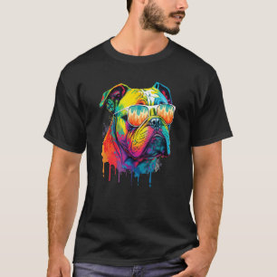 Groovy Retro English Bulldog Dog Animal Puppy Ow T-Shirt