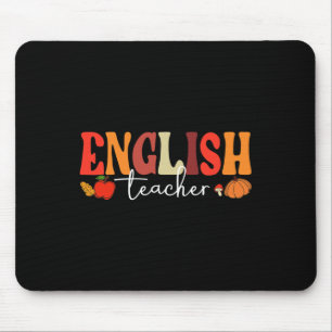 Groovy Retro English Teacher Fall Vibes Autumn Tha Mouse Mat