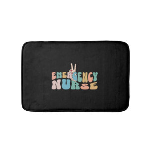 Groovy Retro ER Nurse Emergency Room Funny Nurse Bath Mat