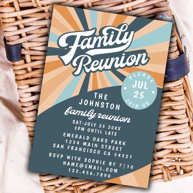 Groovy Retro Family Reunion Gathering Invitation (Creator Uploaded)
