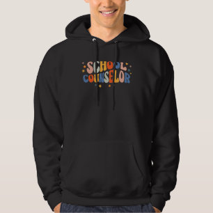 Groovy Retro Floral School Counselor Teacher Couns Hoodie