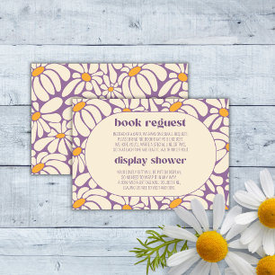 Groovy Retro flower Books For Baby Display Shower Enclosure Card