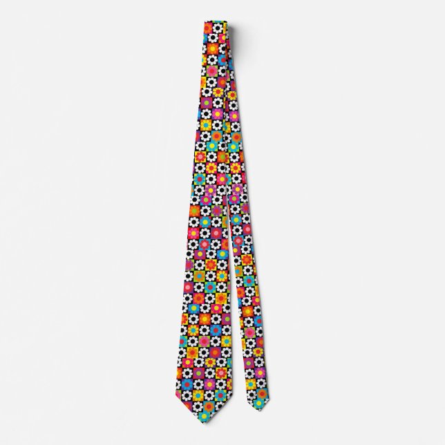 Groovy Retro Flower Power Tie (Front)