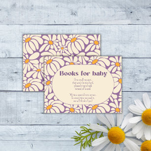 Groovy Retro Flowers books for baby ticket Enclosure Card