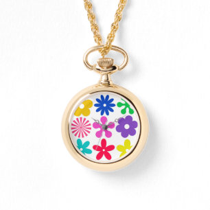 GROOVY RETRO FLOWERS WATCH