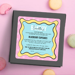 Groovy Retro Fun Colourful Pastry Chef Cottage Law Square Sticker