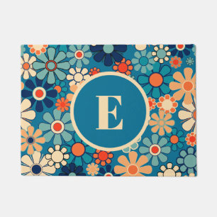 Groovy Retro Garden Floral 60s 70s Personalised Doormat