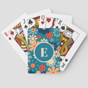 Groovy Retro Garden Floral 60s 70s Personalised Playing Cards