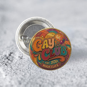 Groovy Retro Gay Club  LGBTQ Pride Pin
