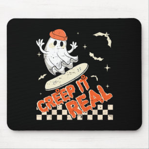 Groovy Retro Ghost Halloween Creep It Real Boys Sk Mouse Mat