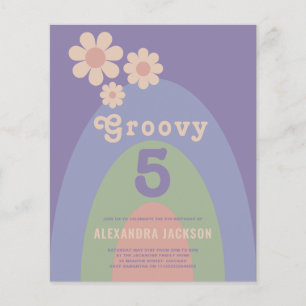 Groovy Retro Girls Birthday Party Budget Flyer