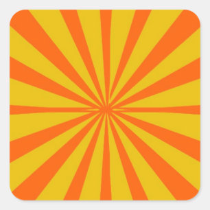 Groovy Retro Gold & Orange Background Square Sticker