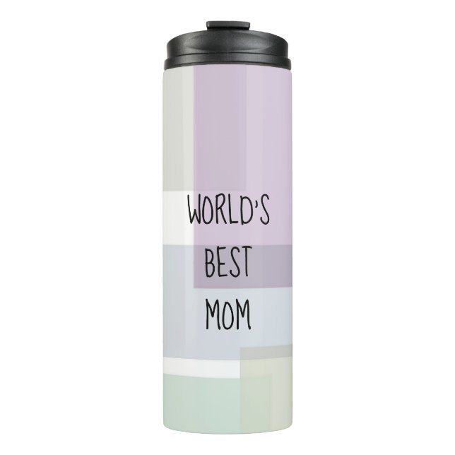 Groovy Retro Green Dusty Blue Floral Thermal Tumbler (Front)