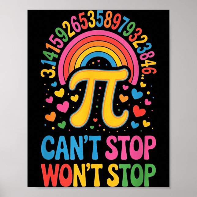 Groovy Retro Happy Pi Day Graphic Math Teacher Sci Poster (Front)