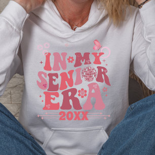 Groovy Retro High School Senior Era Name Date Hoodie