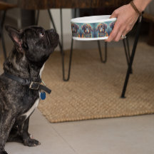 Groovy Retro Hippie Dachshund Boho Dog Food Bowl