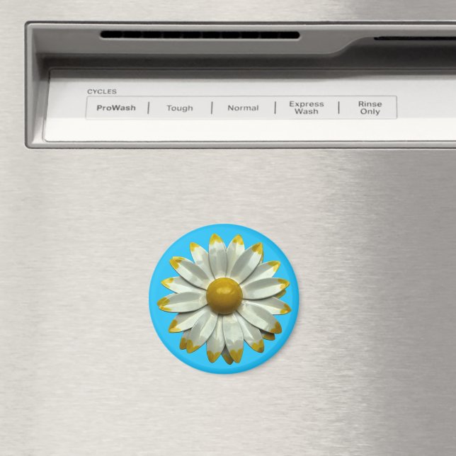 Groovy Retro Hippie Daisy Flower Summer Bouquet Magnet (In Situ (Dishwasher))