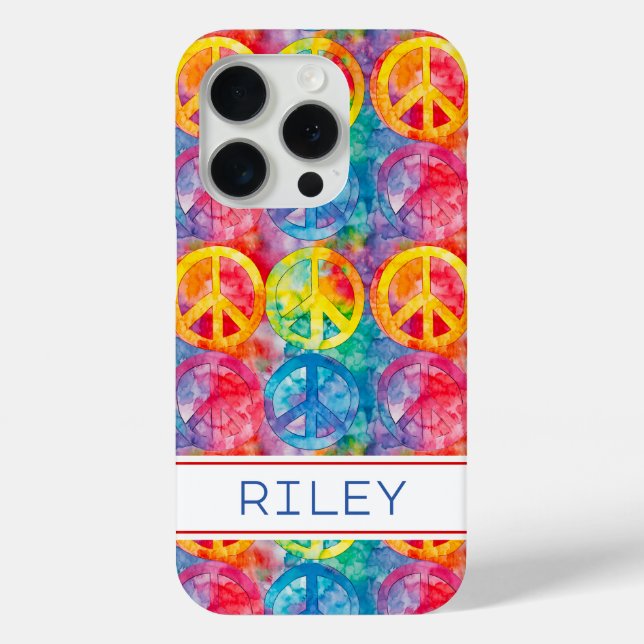 Groovy Retro Hippie Peace Sign Personalised Case-Mate iPhone Case (Back)