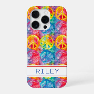 Groovy Retro Hippie Peace Sign Personalised iPhone 16 Pro Case