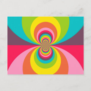 Groovy Retro Hippie Vintage Rainbow Kaleidoscope Postcard