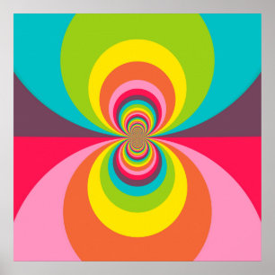 Groovy Retro Hippie Vintage Rainbow Kaleidoscope Poster