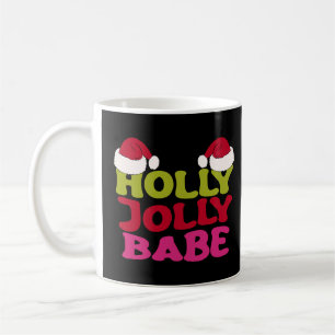Groovy Retro Holly Xmas Jolly Babe Coffee Mug