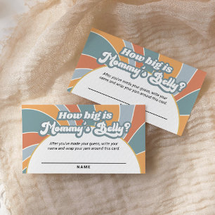 Groovy Retro How Big Is Mummy's Belly Guess Card