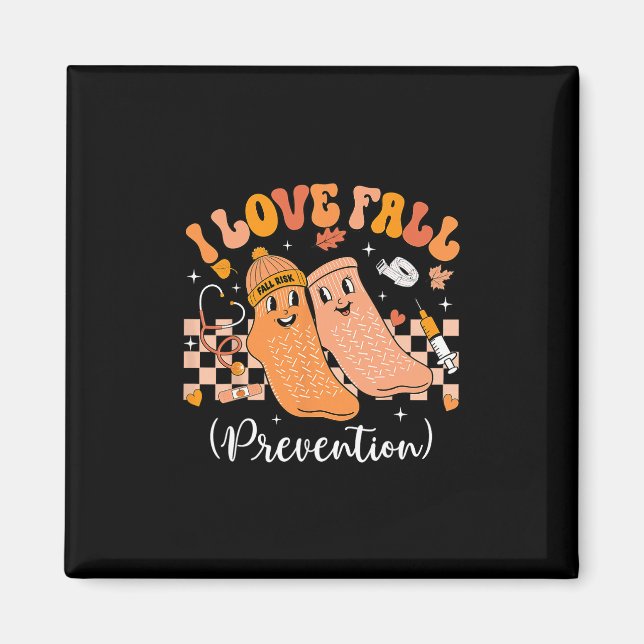 Groovy Retro I Love Fall Prevention Fall Physical  Magnet (Front)