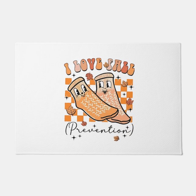 Groovy Retro I Love Fall Prevention Funny  Doormat (Front)