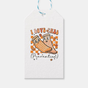 Groovy Retro I Love Fall Prevention Funny Gift Tags